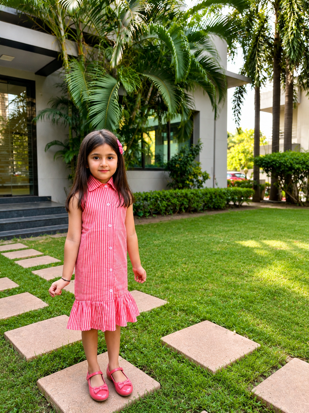 Totli Tales -Candy Stripe Khadi frock